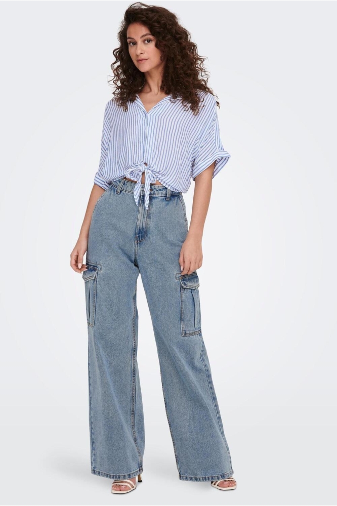 Only blauwe dames blouse