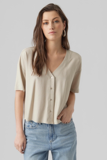 Vero Moda Blouse VMJESMILO 2/4 SHIRT WVN GA NOOS 10279696 Silver Lining
