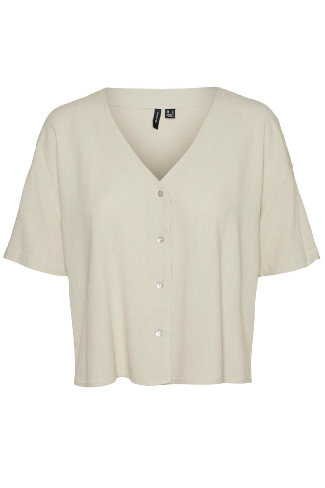 Vero Moda ecru dames blouse | Vooraanzicht