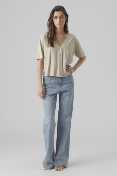 Vero Moda ecru dames blouse | Model