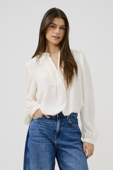 Jacqueline de Yong jdyrachel life l/s pintuck top wvn Beige