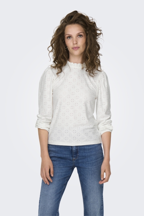 Jacqueline de Yong witte dames t-shirt | Model vooraanzicht