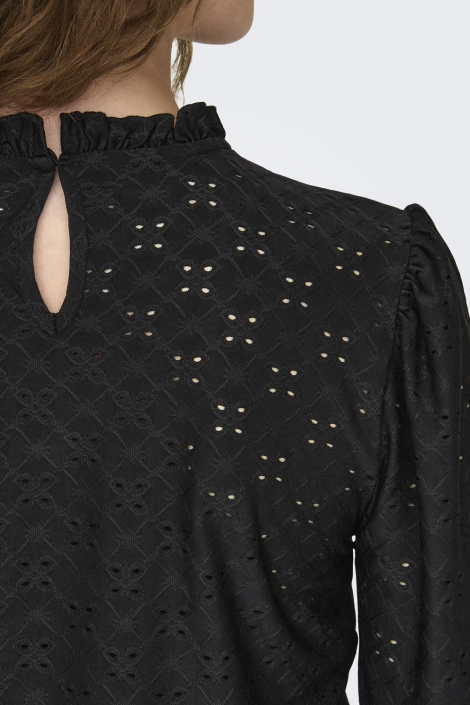 Jacqueline de Yong zwarte dames t-shirt | Close up