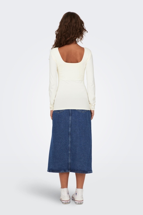 Only witte dames t-shirt | Model achteraanzicht