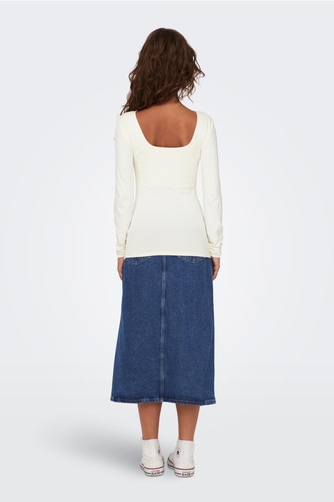 Only witte dames t-shirt | Model achteraanzicht