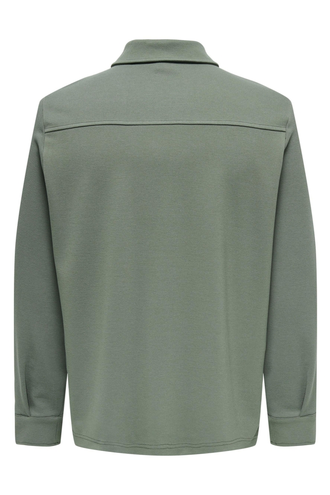 Only & Sons groene heren overhemd | Achteraanzicht