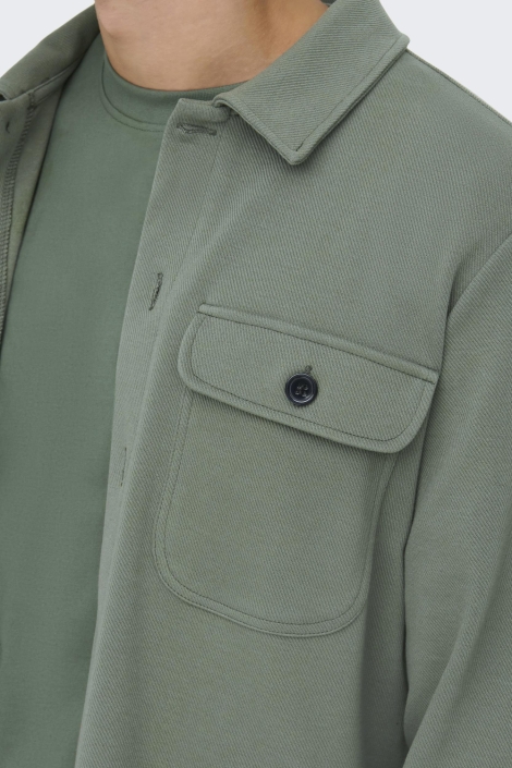 Only & Sons groene heren overhemd | Close up