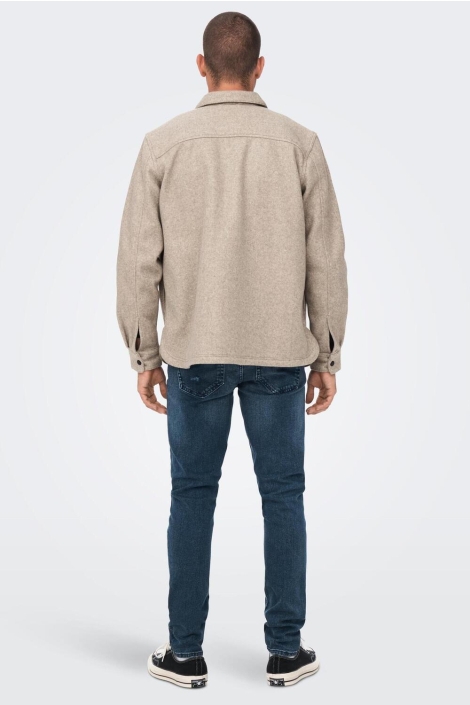 Only & Sons beige heren overhemd | Model