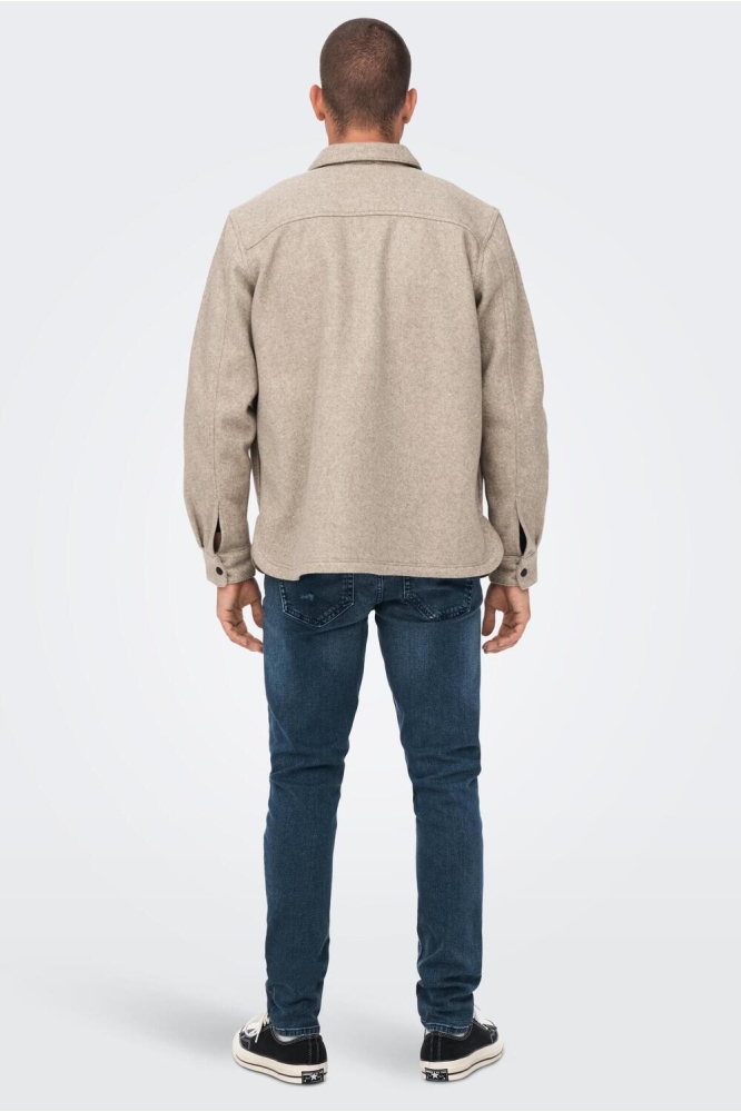 Only & Sons beige heren overhemd | Model