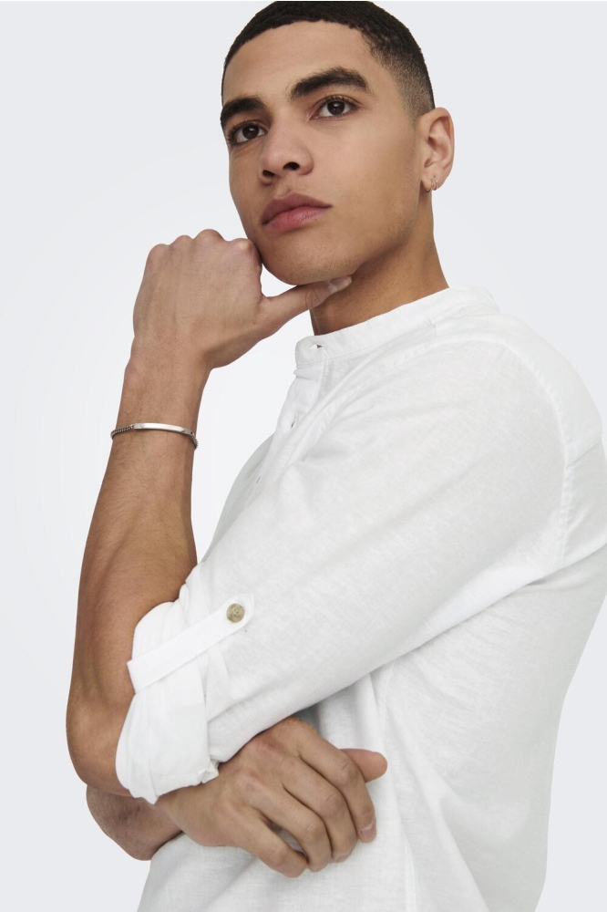 Only & Sons witte heren overhemd | Close up