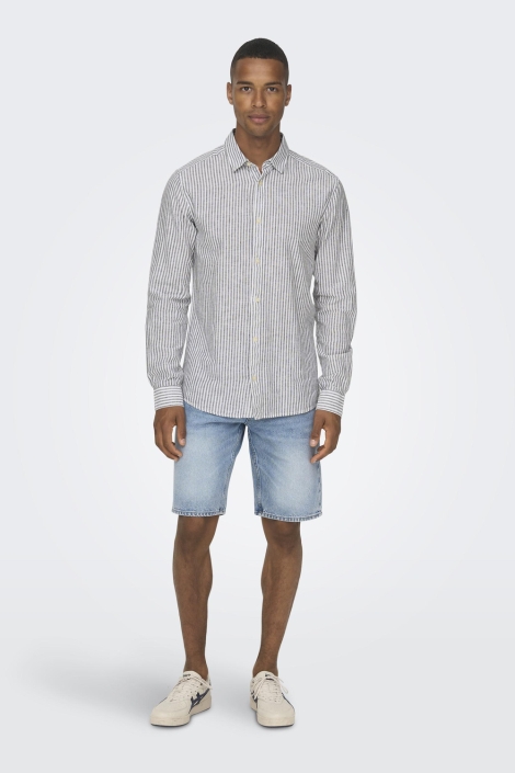 Only & Sons blauwe heren overhemd | Model