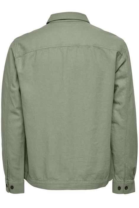 Only & Sons groene heren overhemd | Achteraanzicht