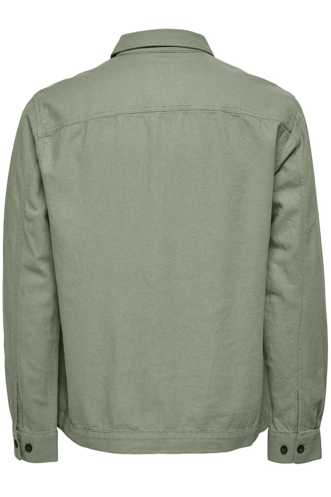 Only & Sons groene heren overhemd | Achteraanzicht
