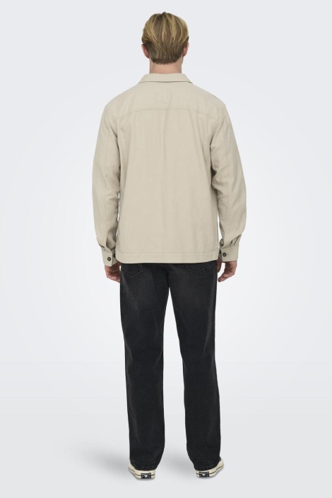 Only & Sons beige heren overhemd | Model