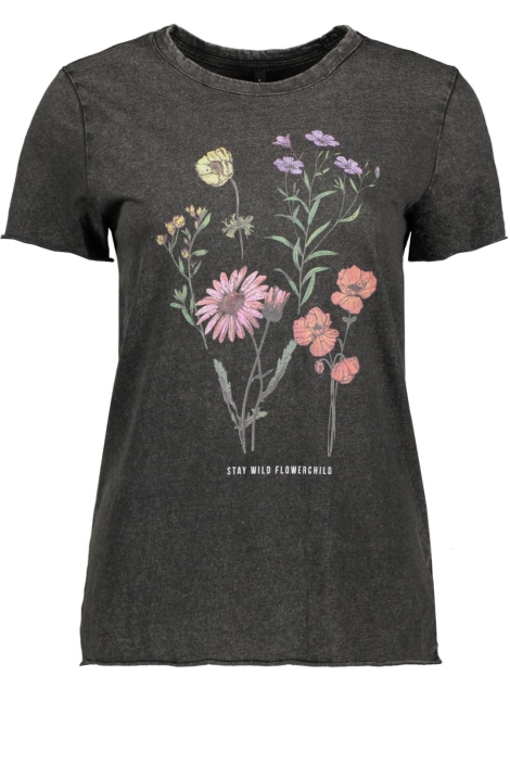 Only zwarte dames t-shirt | Vooraanzicht