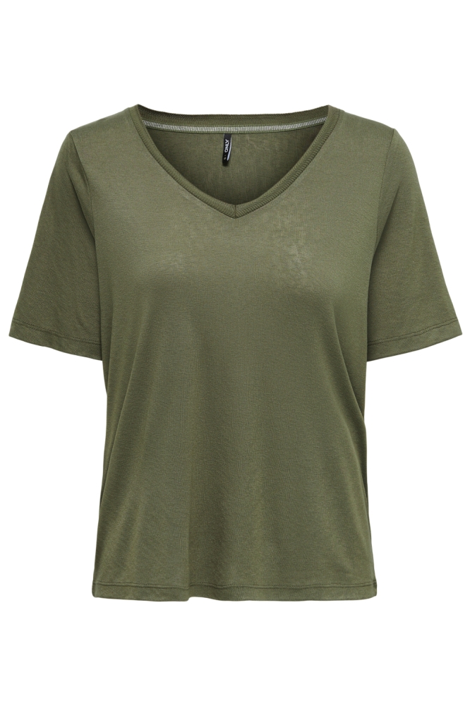Only groene dames t-shirt | Vooraanzicht
