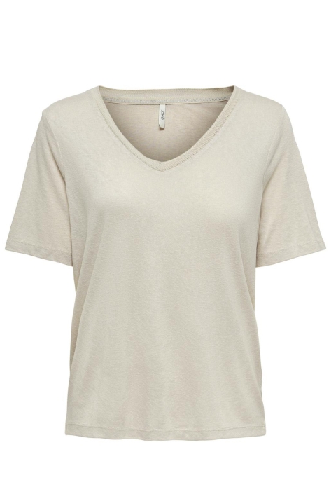 Only beige dames t-shirt | Vooraanzicht