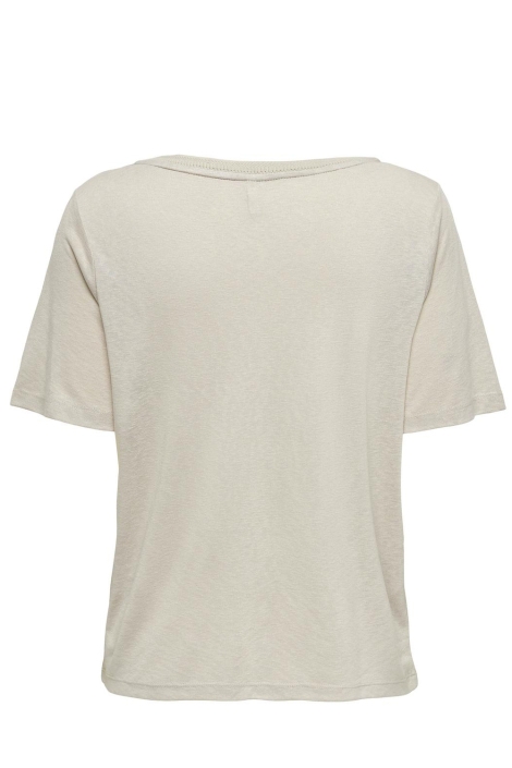 Only beige dames t-shirt | Achteraanzicht