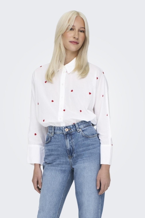 Only witte dames blouse | Model vooraanzicht