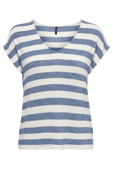 Only blauwe dames t-shirt | Vooraanzicht