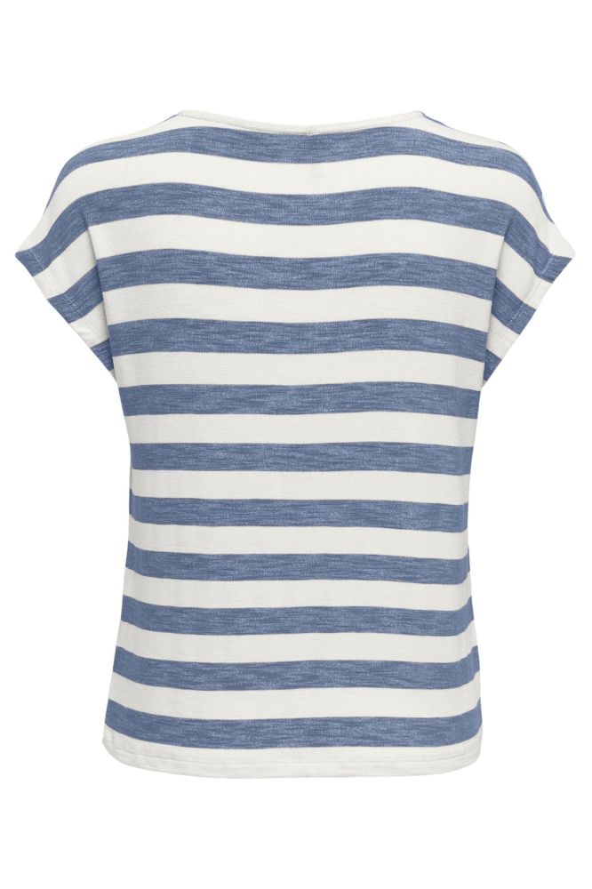 Only blauwe dames t-shirt | Achteraanzicht