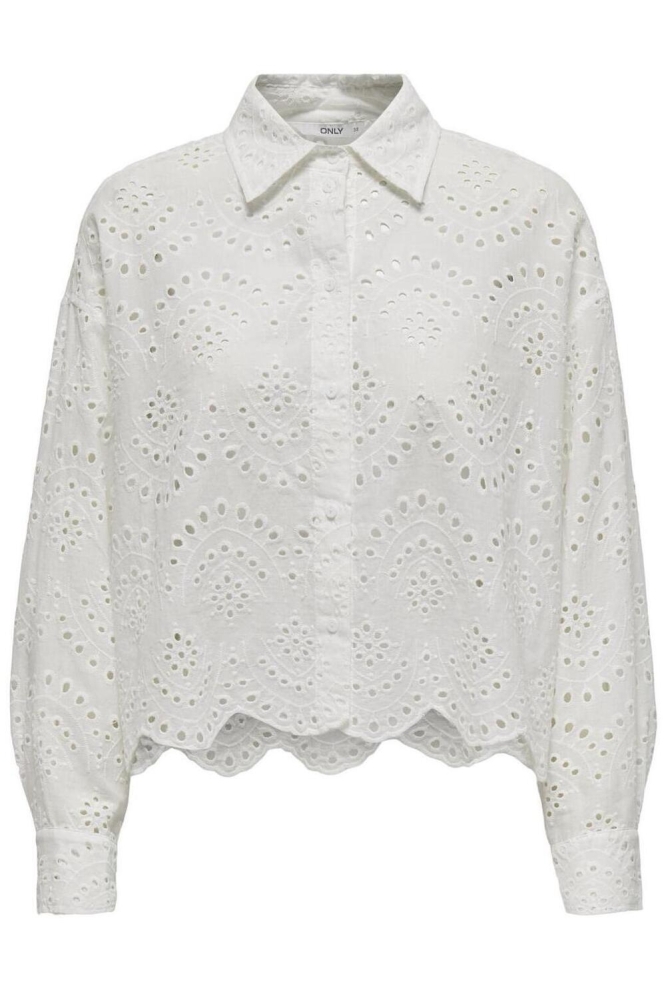 Only ecru dames blouse | Vooraanzicht