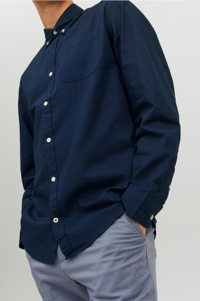 Jack & Jones blauwe heren overhemd | Close up