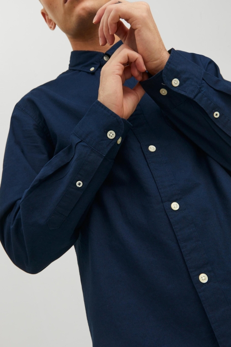 Jack & Jones blauwe heren overhemd | Close up