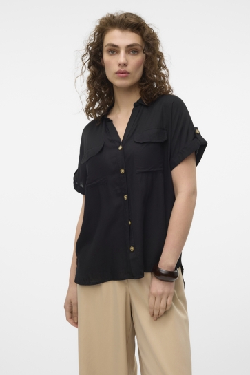 Vero Moda Blouse VMBUMPY S/S SHIRT WVN GA NOOS 10310139 Black