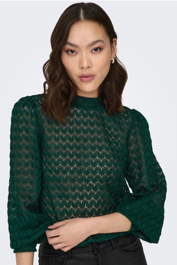 Jacqueline de Yong Top JDYAVERY L/S LACE TOP JRS NOOS 15268408 Scarab