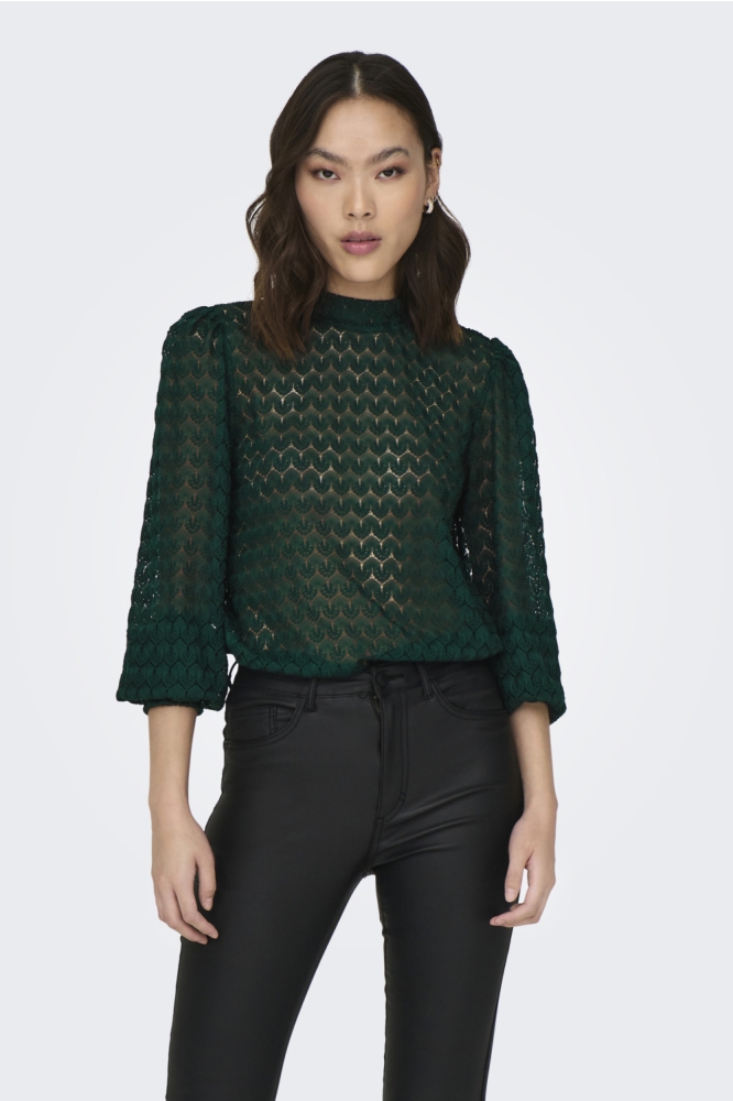 Jacqueline de Yong groene dames top | Model vooraanzicht