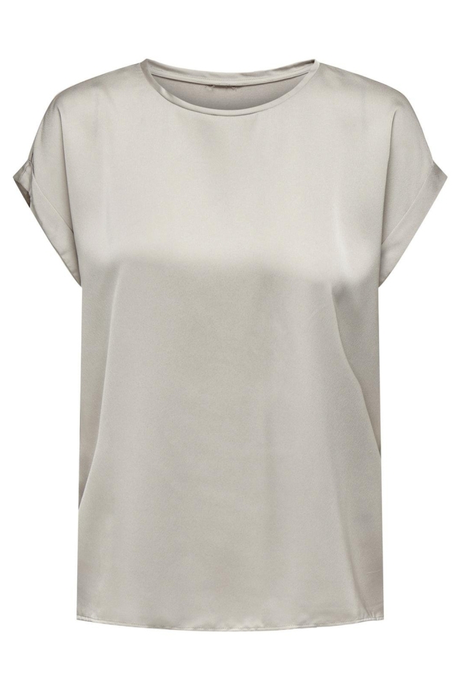 Only beige dames t-shirt | Vooraanzicht