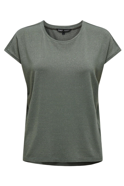 Only groene dames t-shirt | Vooraanzicht