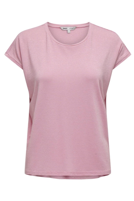 Only roze dames t-shirt | Vooraanzicht