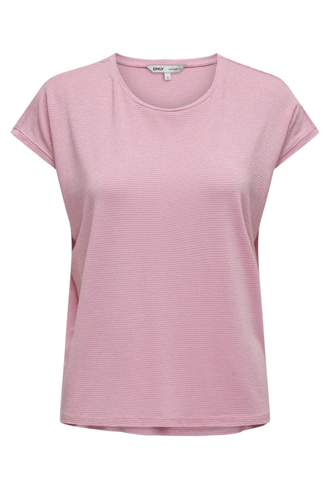 Only roze dames t-shirt | Vooraanzicht