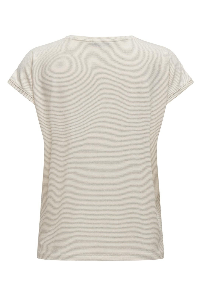 Only beige dames t-shirt | Achteraanzicht