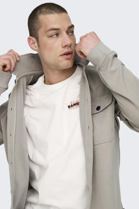 Only & Sons groene heren overhemd | Model vooraanzicht