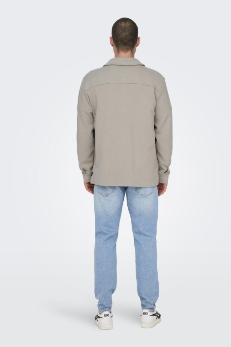 Only & Sons groene heren overhemd | Model achteraanzicht