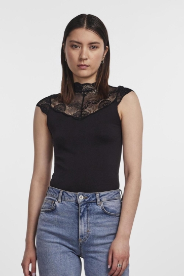 Pieces Top PCNAYA BODYSTOCKING NOOS 17096887 BLACK