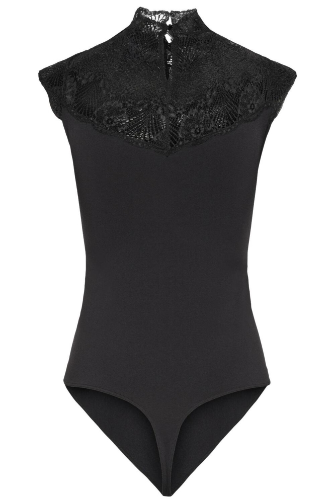 Pieces zwarte dames top | Vooraanzicht