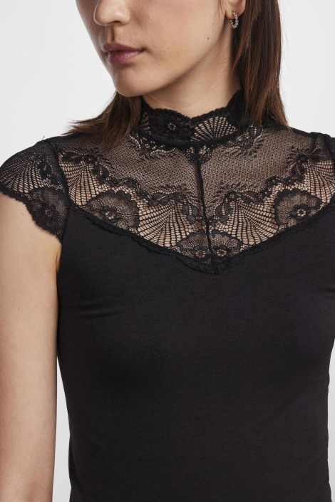 Pieces zwarte dames top | Close up