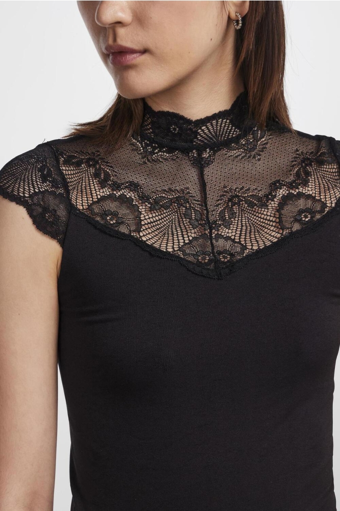 Pieces zwarte dames top | Close up