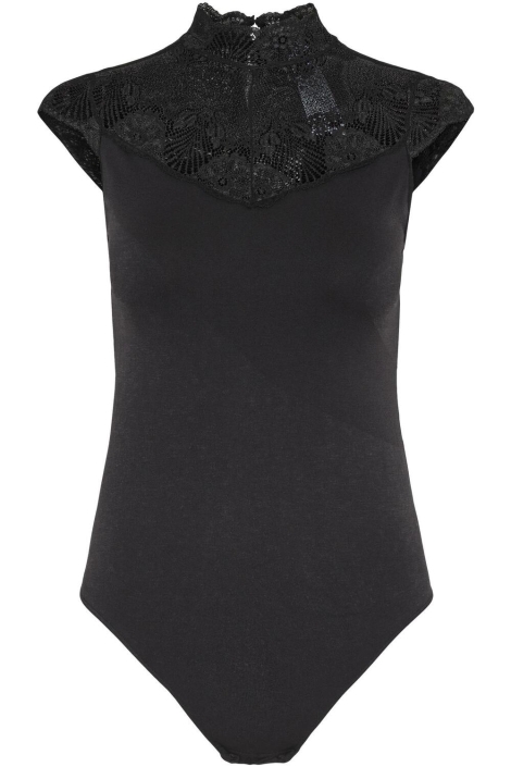 Pieces zwarte dames top | Achteraanzicht