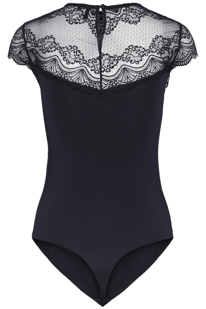 Pieces zwarte dames t-shirt | Achteraanzicht