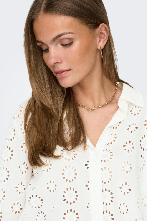 Jacqueline de Yong beige dames blouse | Close up