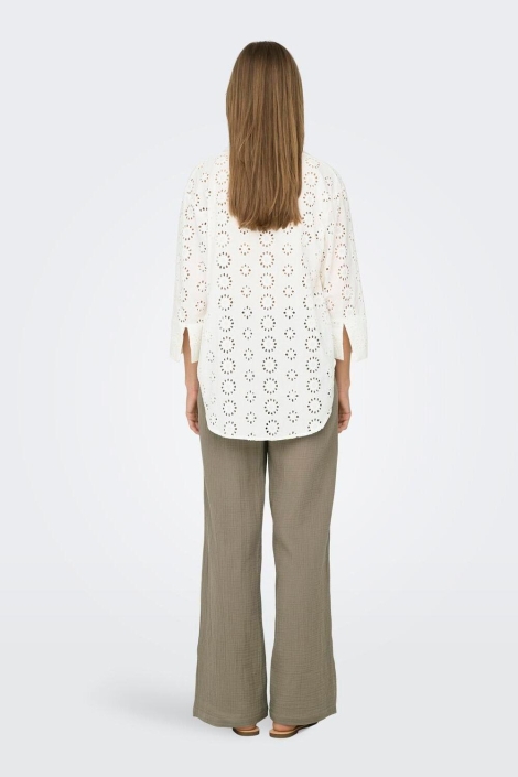 Jacqueline de Yong beige dames blouse | Model achteraanzicht