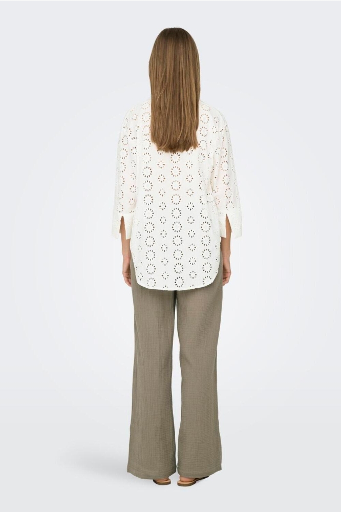 Jacqueline de Yong beige dames blouse | Model achteraanzicht