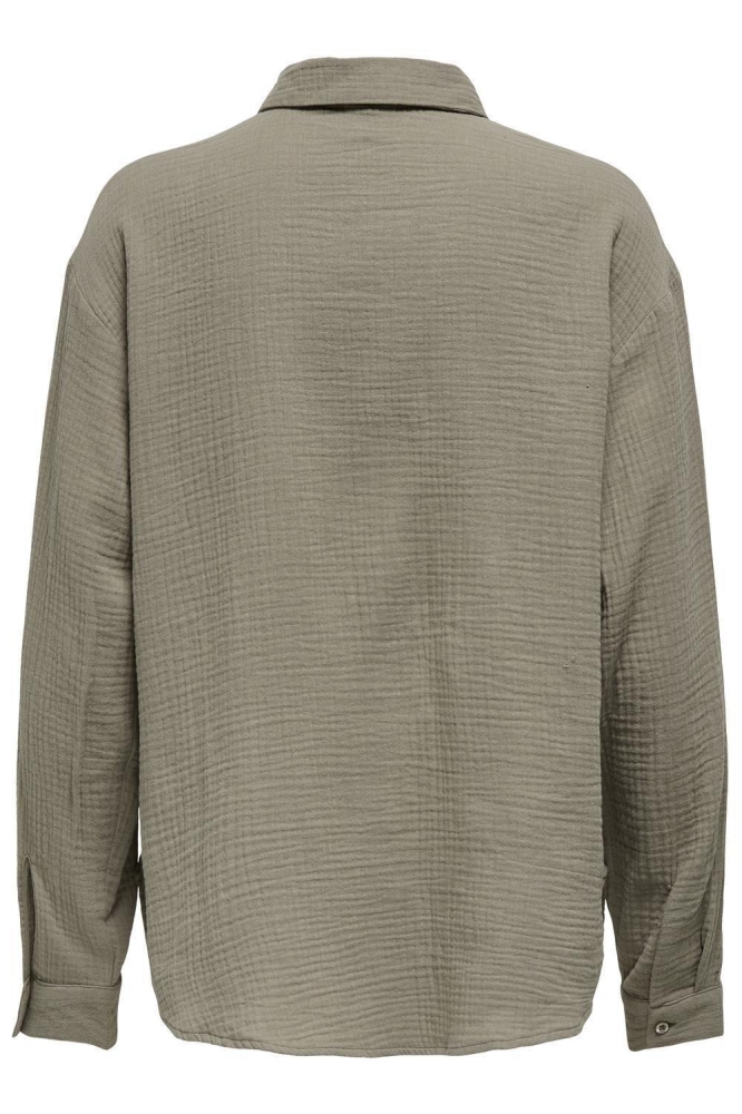 Jacqueline de Yong taupe dames blouse | Achteraanzicht