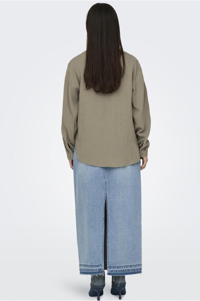 Jacqueline de Yong taupe dames blouse | Model