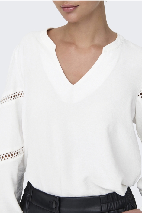 Jacqueline de Yong witte dames t-shirt | Close up